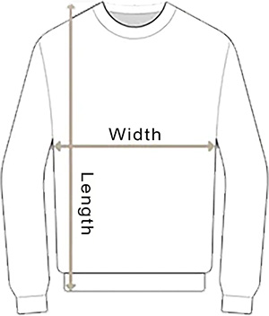 Gildan 18000 Sweatshirt Adult size chart